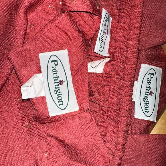 Vintage Patchington 3 pc Set seashell coral pink Jacket Pants Top sz S small - Picture 15 of 15